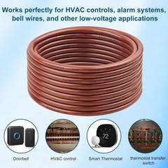 18AWG Thermostat Wire 18/5 Solid Copper Low Voltage HVAC Cable 5 Conductor