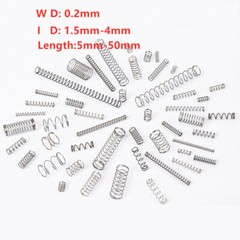 Wire Dia 0.2mm Compression Pressure Spring OD 1.5-2-2.5-3-4mm Stainless Steel A2