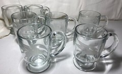 Hal Reed Crystal Beer Pedestal Mug Exxon Mobil Logo Made In Kansas City Pegasus