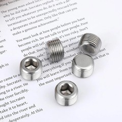 5 PCS 3/8″ NPT Male Pipe Plug Stainless Steel Pipe Plug Fitting Set Hex Count…