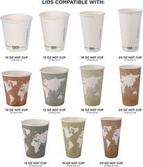 Eco-Products Compostable Coffee Cup Lids Case of 800 White EcoLid Fits 10-20oz