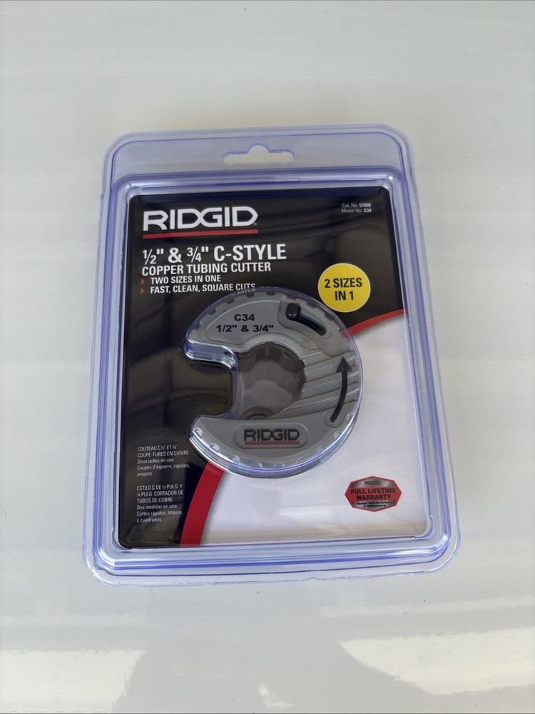 RIDGID 57008 C34 C-Style Close Quarters Copper Tubing Cutter -1/2″ & 3/4″