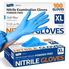 Supmedic Medical Nitrile Exam Gloves, Latex-Free, X-Large, Blue (X-large)