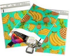 Poly Mailers 10×13 Tropical Theme Teal Pineapple Banana Shipping Mailing AQUA