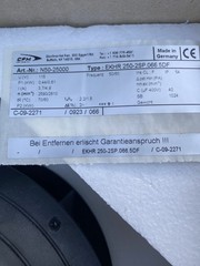 AC centrifugal Blower fan EKHR 250-2SP.066.5DF Rosenberg N50-25000 115v CFM