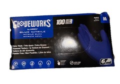 Ammex Gloveworks GWRBN44100 Royal Blue Disposable Nitrile Glove PF 6 Mil Size: M