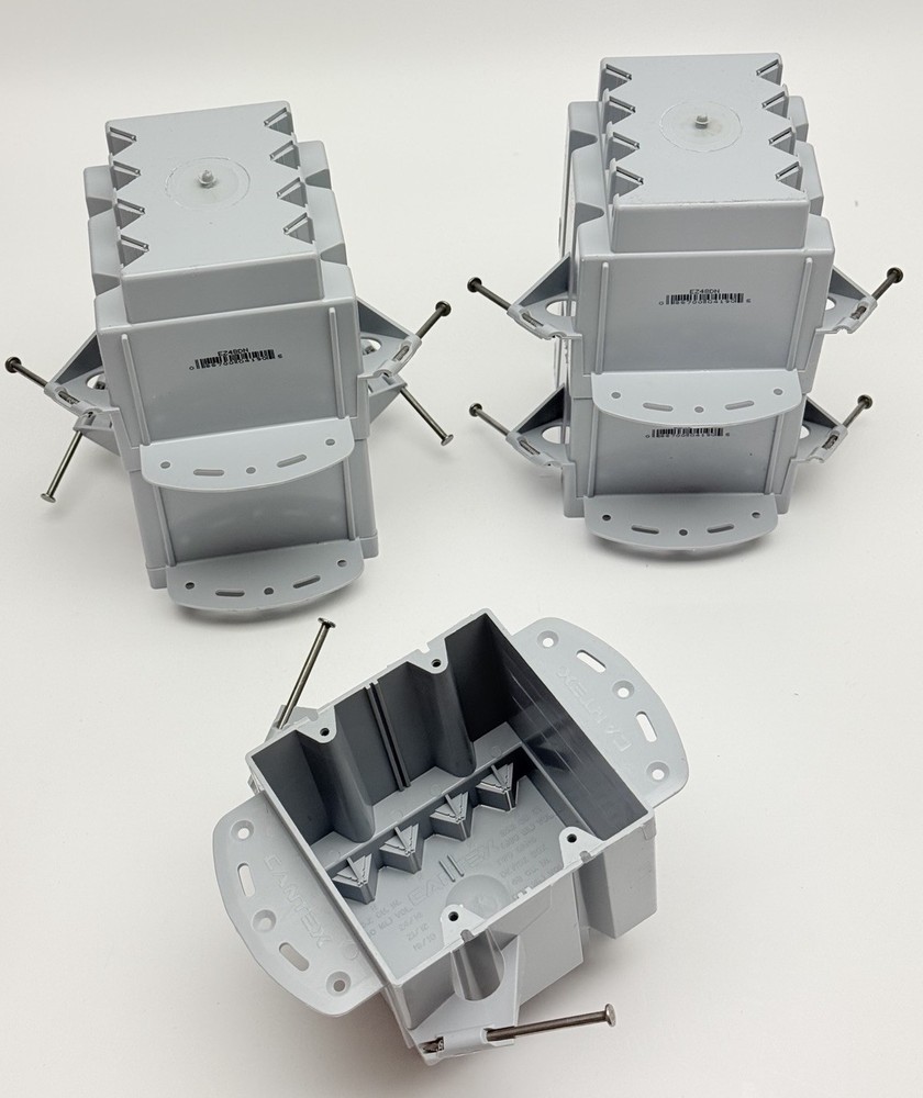 Box Of 5,Cantex EZ48DN 2-Gang PVC Electrical Switch/Outlet, 48 CU. IN. Square