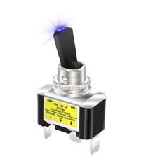 Blue LED Light 3Pin Rocker Toggle ON/Off Switch 30A 12V for Car Boat Marine Lot