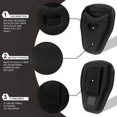Open Top Handcuff Holder, Handcuff Case, Secure Belt Attachment, Fits Standard