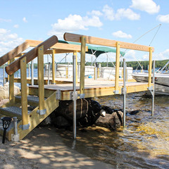 Dock Brackets Hardware Stationary Dock Side Leg Pipe Holder,Heavy Duty Dock Post
