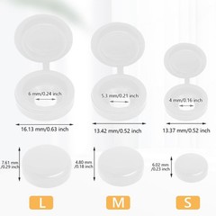 200 Pcs Hinged Screw Cover Caps, Plastic Head Covers, White S,