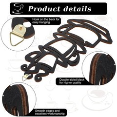 Jetec 2 Pieces Coffee Wall Decor 11.8 x 5.83 inches, 5.9 x 9.84 Black