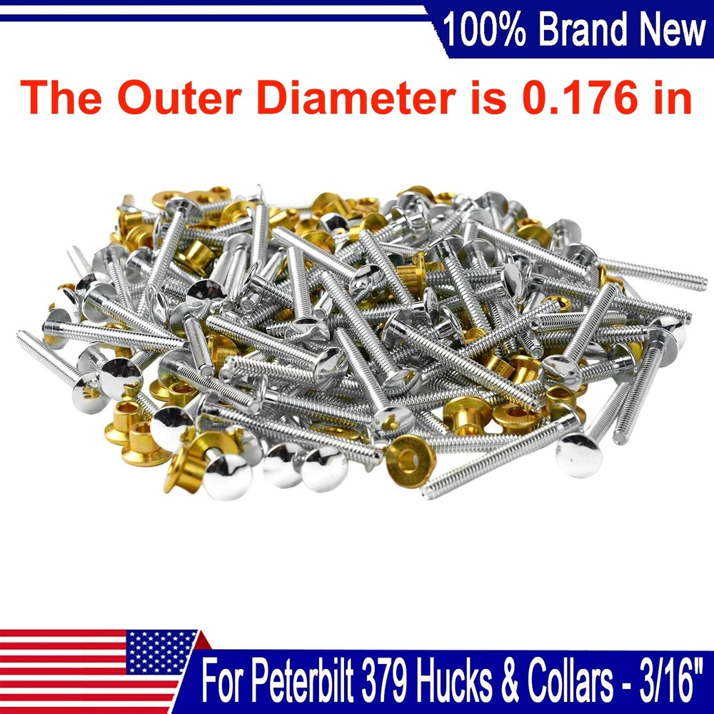 For Peterbilt 379 Hucks & Collars – 3/16″ Medium Flange Collars Pack of 100