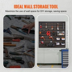 VEVOR Slatwall Panels Garage Storage Panel Organizer 2′ H x 4′ W Black Set of 2
