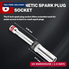Magnetic Spark Plug Socket 5/8-inch Thin Wall Swivel 3/8-inch Drive Motorcycles