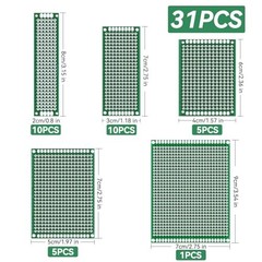 104pcs Double Sided PCB Board Kit for DIY Soldering & Electronics Projects, 30PC