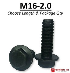 (Choose Length & Qty’s) M16-2.0 Grade 10.9 Metric Flange Bolts Black Phos & Oil