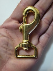 3″ solid brass swivel snap hook 1″ square hole bolt action, clasp clip 10 count