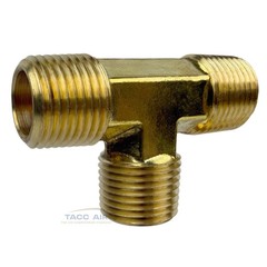 1/2″ x 1/2″ x 1/2″ NPT Male Equal Pipe Tee Brass 3 Way MNPT Fitting