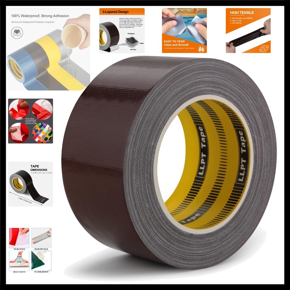 Duct Tape Dark Brown Grade 2.36 Inches x 108 Feet Heavy Duty Easy Tear Stron…