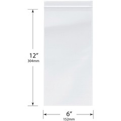 Plymor 6″ x 12″, 2 Mil Zipper Reclosable Plastic Bags