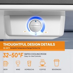 Full Size 5.4 Cu.Ft, Beer Kegerator with CO2 Tank Included, Draft Beer Dispenser