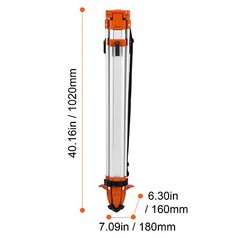 VEVOR Laser Level Tripod Stand 5/8″-11 Thread 16.53-65.55 in Height Adjustment