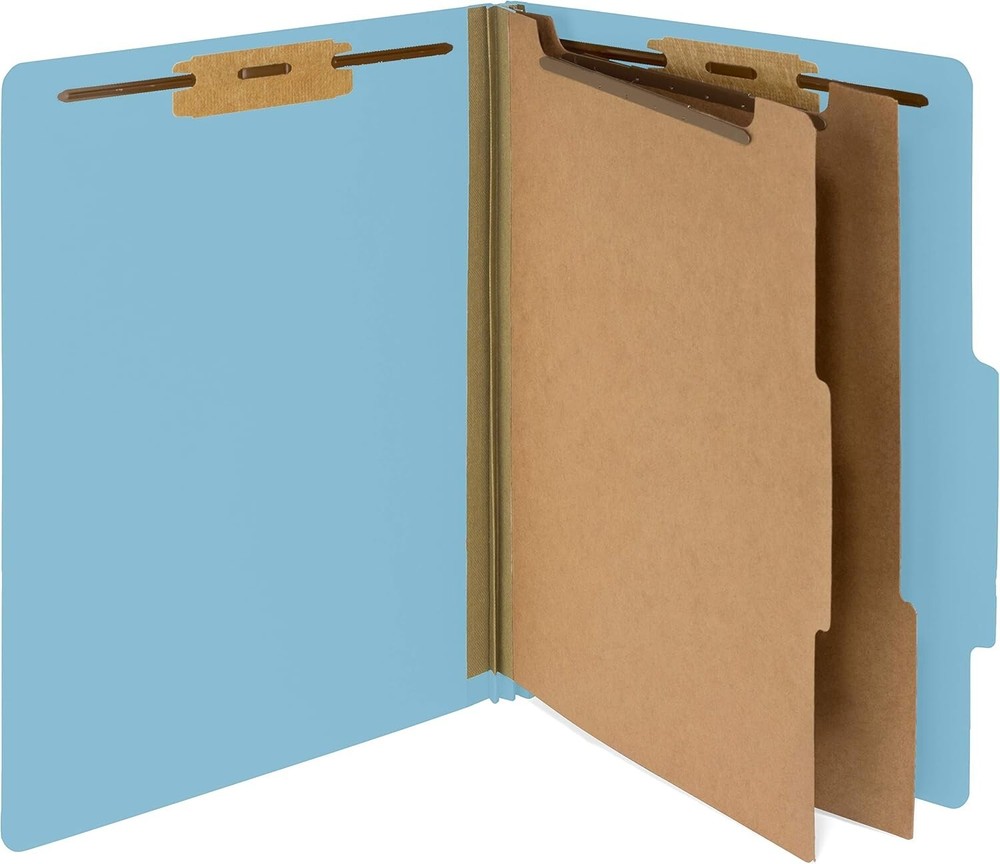 BLUE SUMMIT Supplies 10x Blue Classification Folders With 2 Dividers & 2″ Tyvek