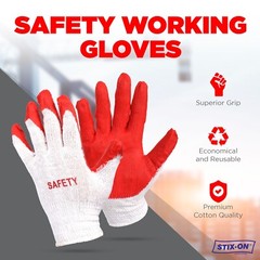 PREMIUM Non-Slip Red Latex Rubber Palm Coated Work SAFETY