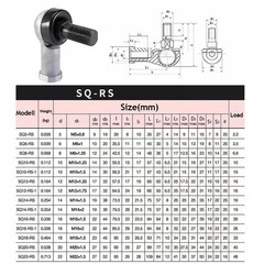 Right Angle/Straight Ball Joint Rod End Bearing M5/M6/M8/M10-M22 Male To Female
