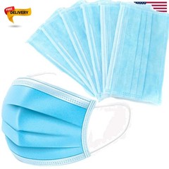 50 Pcs 3 Ply Earloop Face Masks – 95% Filtration, Adjustable Nose Clip