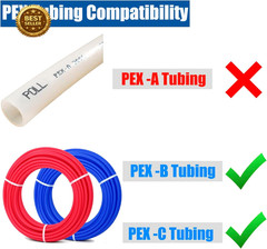 12 Pack 1/2″ Pro Press PEX Adapter Brass Copper to PEX B Fittings Lead Free