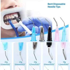 100 Pcs/Bag Dental Flowable Composit Pre Bent Needle Tips Resin Acid Syring