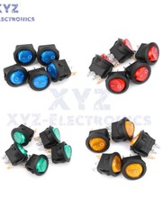 20PCS 3-Pin Rocker Switch Toggle DC12V Led Light Car Auto Boat Round ON/OFF 8A