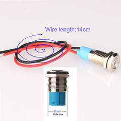 5pcs 8mm LED Metal Indicator Light AC/DC 12-24V Waterproof Signal Lamp Pilot Das