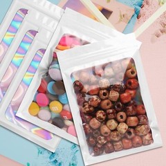 Holographic Mylar Bags Smell Proof Food Storage Zip Seal Foil Pouch Candy Bag