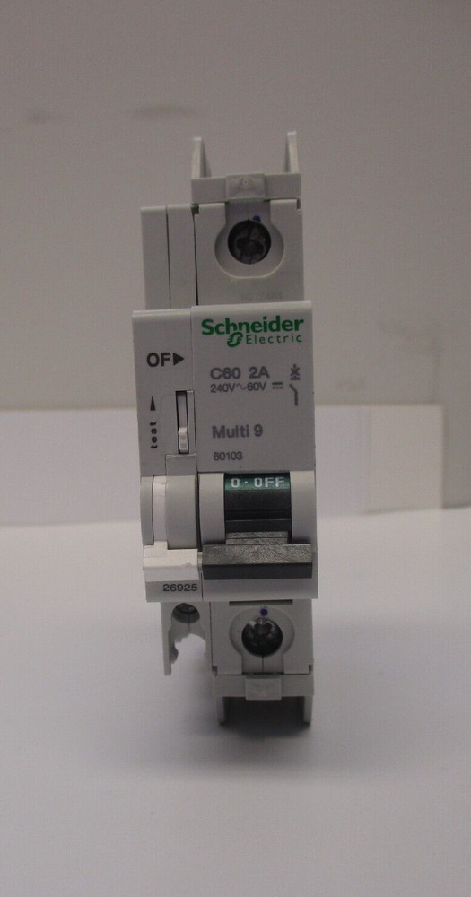SCHNEIDER ELEC SQUARE D MINI CIRCUIT BREAKER W/OF AUX SW 60103 C60 2A MULTI 9