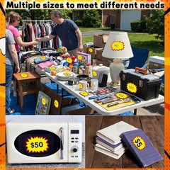 Garage Sale Stickers Disposable Yard Sale Price Stickers 2″x 3″& 3″x 4″