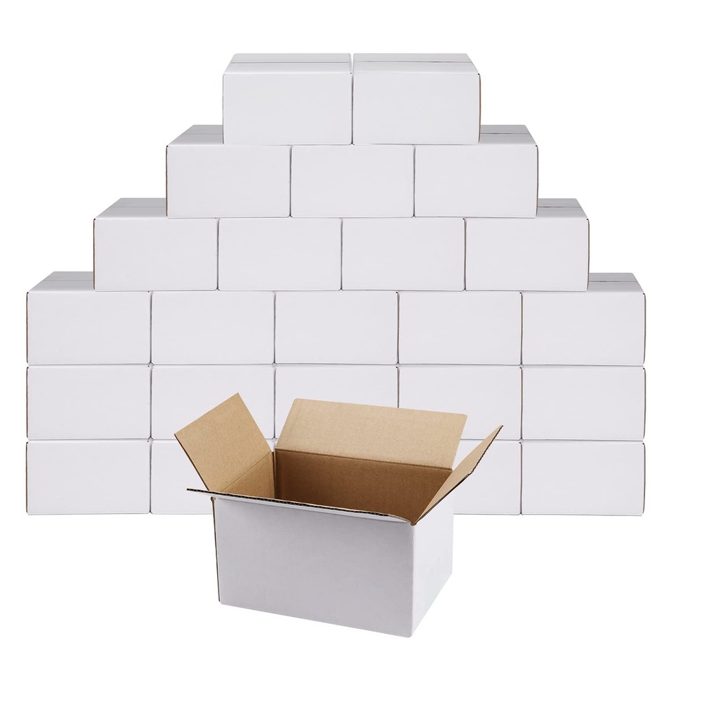 7x5x4 Inches Small White Shipping Boxes Set of 25, Sturdy Cardboard Boxes for…