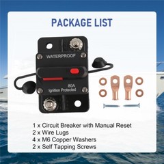 80A AMP Circuit Breaker Fuse 12-48V DC Car Boat Manual Reset Switch IP67