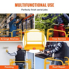 VEVOR Forklift Safety Cage Work Platform 36×36 in 1200lbs with Wheels for Aerial