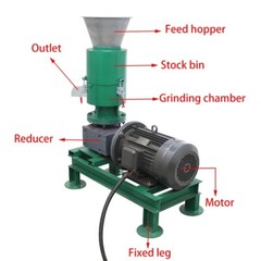 3-phase Electric Wood Pellet Machine Wood Granule Maker w/6mm Plate 60kg/h 220V
