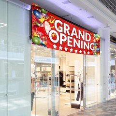 Grand Opening Banner 3×10 ft New Store Oxford Cloth Advertising Sign & Rope