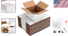 Durable 30 Pack White Corrugated Shipping Boxes – Lightweight & Easy to Assemble