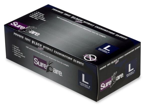 SureCare 2640 Powder-Free Nitrile Disposable Glove, Large, 7 mil 10 box Pack