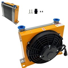 65L/min Aluminum Hydraulic Air Cooler DC12V Air-cooled Oil Radiator