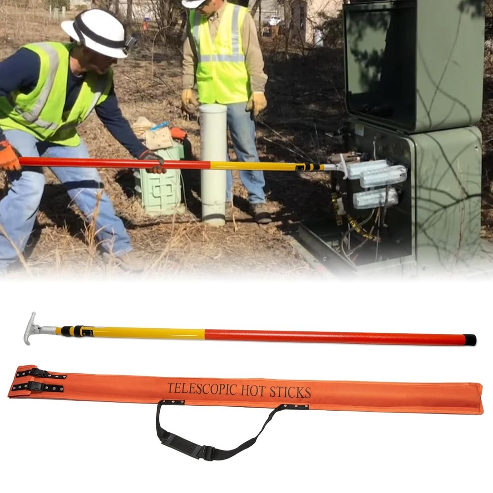 35KV High Voltage Telescopic Insulated Rescue Hook/Pole, 13.1Ft Telescopic