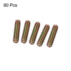 60pcs Fully Threaded Rods 1/4 x 1 Inch for Mounting Fastening Color Zinc