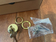 VTG NOS Russwin Elmhart 5048 Mortise door lock/cylinder/keys RH US3 mid century
