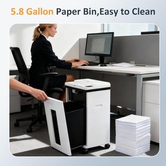 200-Sheet Auto Feed Paper Shredder 22L Micro Cut 40 Min Non-Stop for Office Home